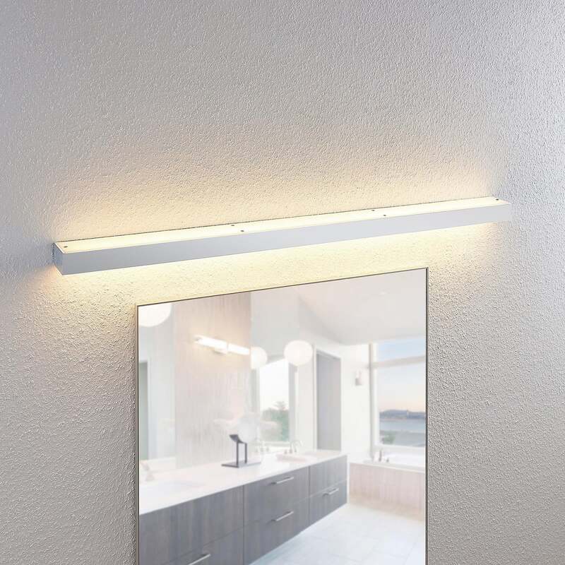 Lindby Wandleuchte Wandlampe Layan LED Badezimmerlampe chrom 120cm IP44 weiß - 4251096565546