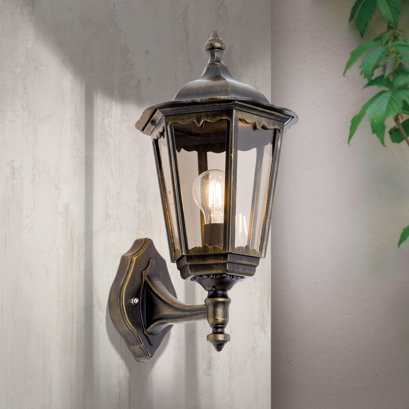 Orion Außenwandleuchte Puchberg LED Wandleuchte Gartenlampe schwarz-gold 45cm - 9003090174218