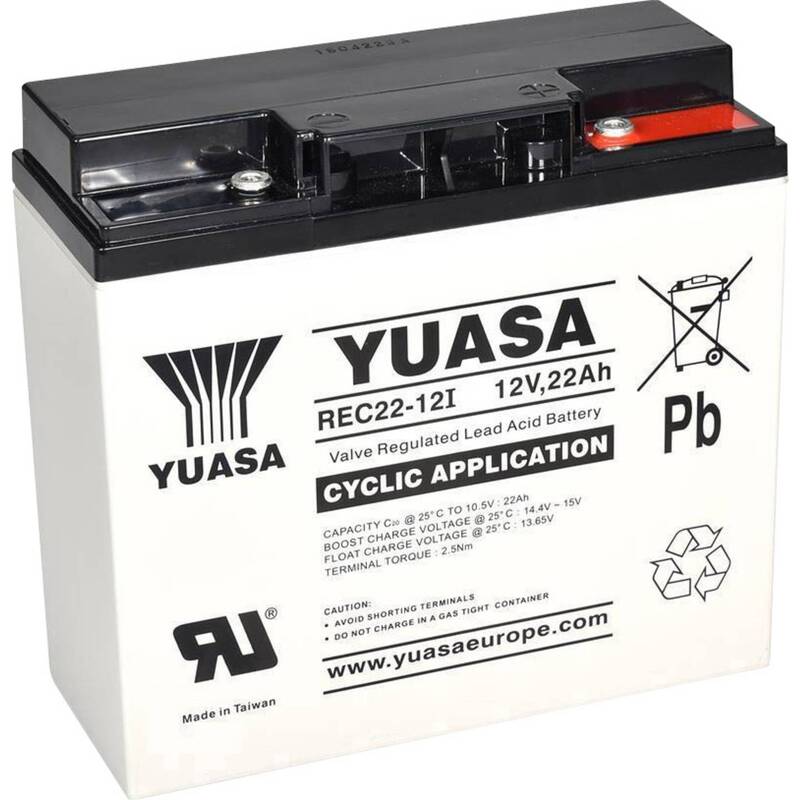 Yuasa Bleiakku 12 V 22 Ah REC22-12 YUAREC2212 Blei-Vlies 181 x 167 x 76 mm Akku - 2050004548648