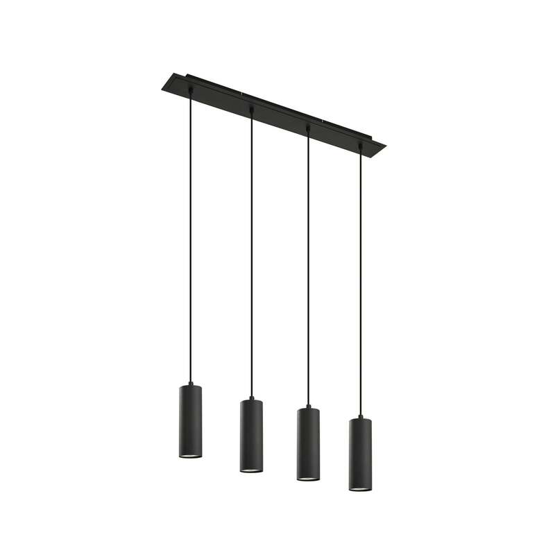 Lindby Hängeleuchte Joffrey LED Pendelleuchte dimmbar schwarz 76cm 4-flg. - 4251096573039