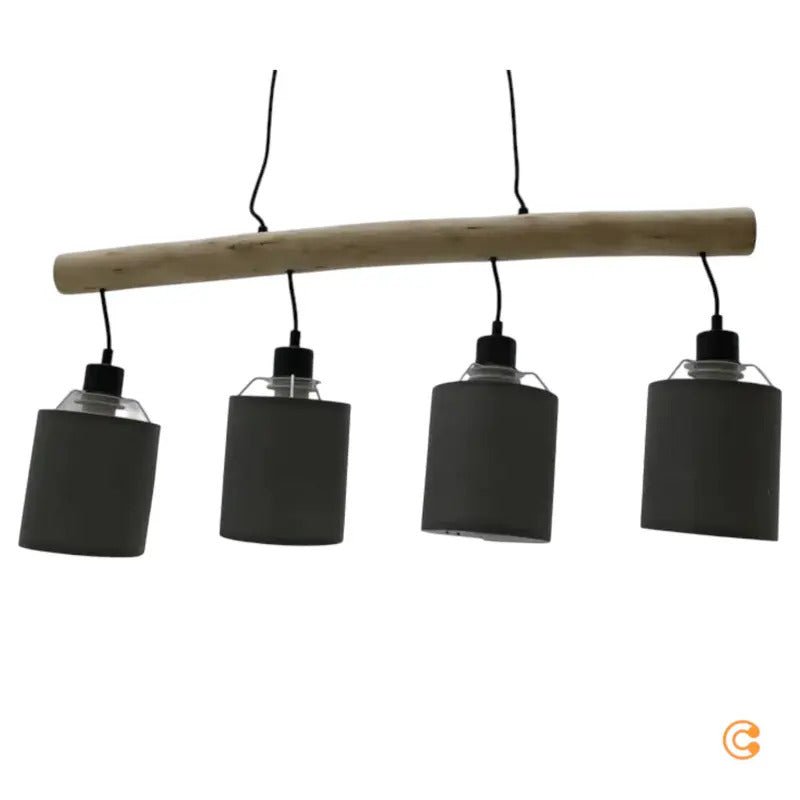 JUST LIGHT Hängelampe Pendelleuchte GREEN TRIBU taupe vierflammig Papierschirme - 4043689995171