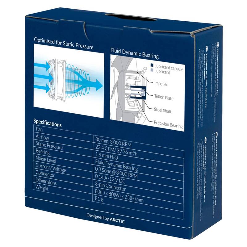 ARCTIC Lüfter Ventilator P8 Gehäuselüfter 80x80x25 schwarz Extrakühlung 10 STÜCK - 4895213701990