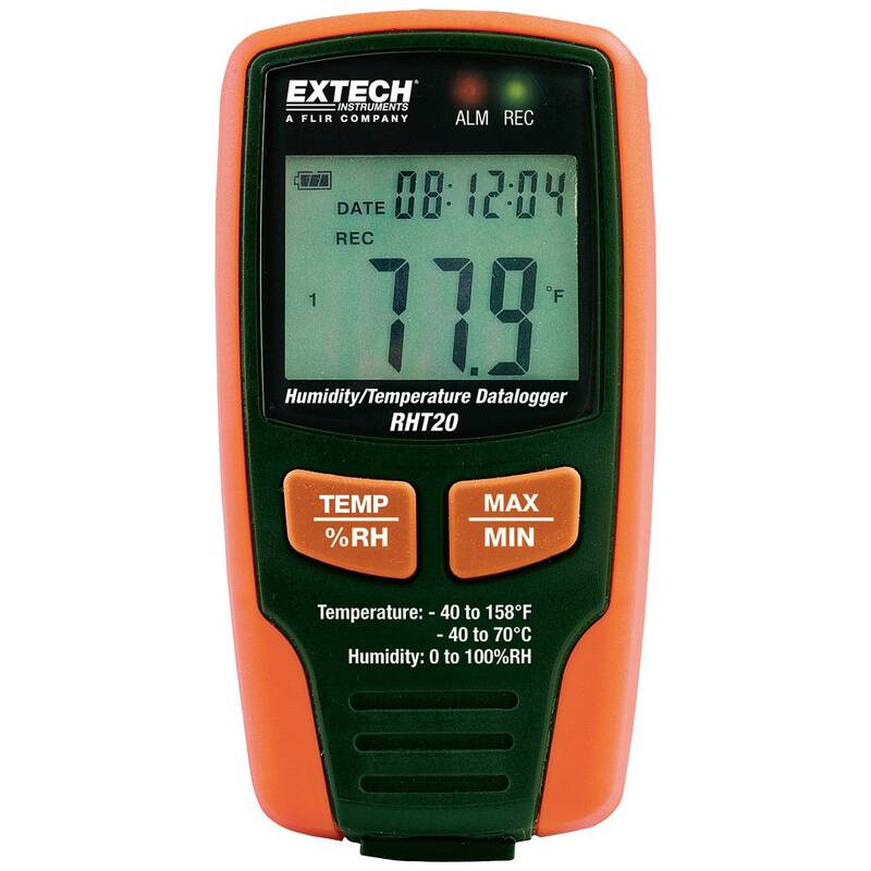 Extech Datenlogger Messgerät Luftfeuchtigkeits Temperatur USB LCD programmierbar - 0793950440209