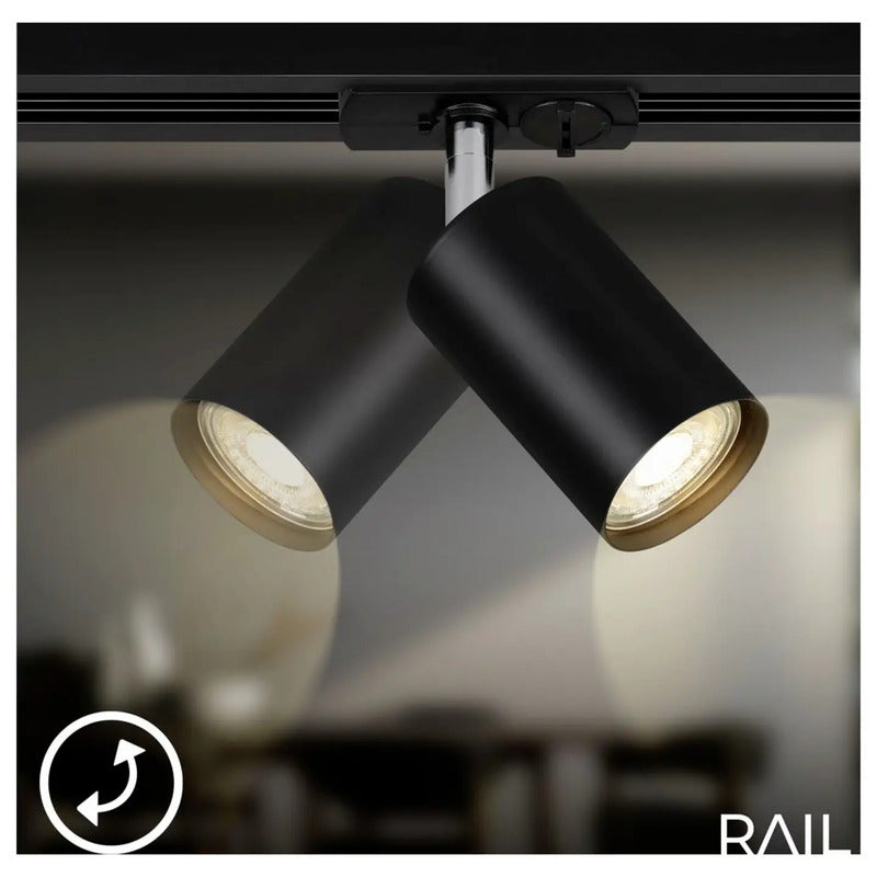 Briloner Schienen-Komplett-System GU10 1-phasig 6-flammig LED schwarz 2250mm - 4002707461265