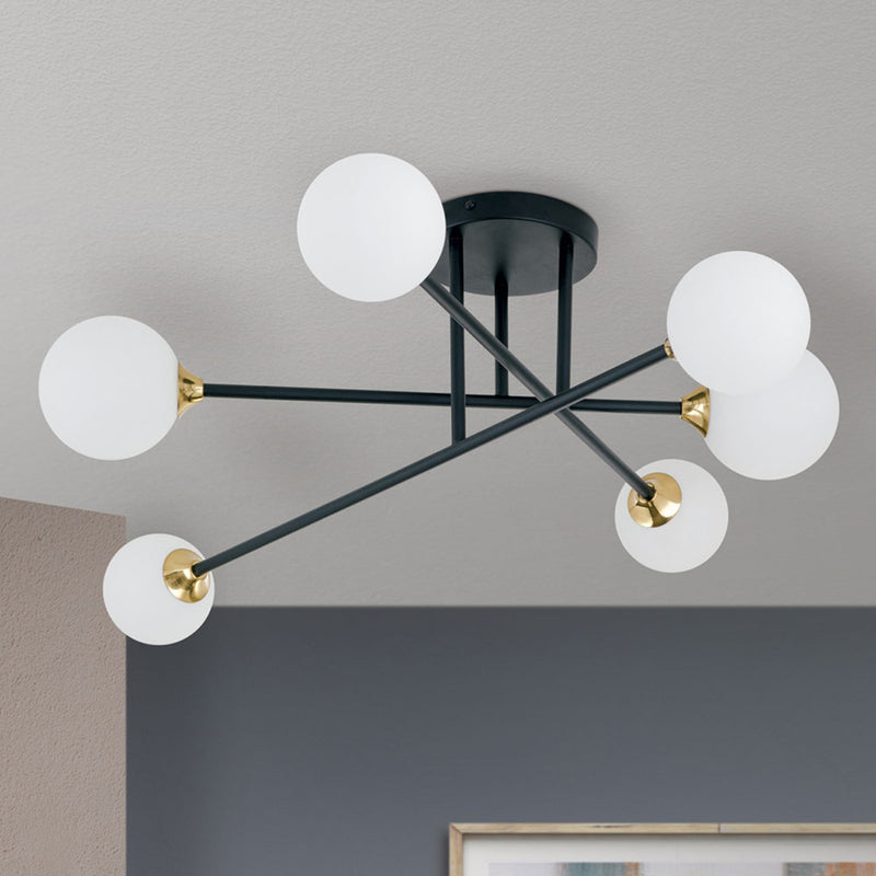Orion Deckenlampe Snowwhite 6-flammig LED Lampe dimmbar schwarz Ø84cm - 9003090271399