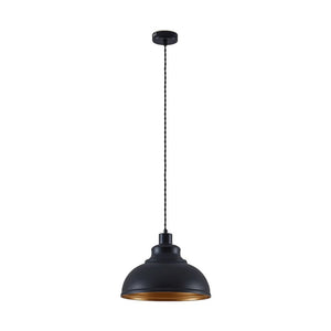 B-Ware Lindby Pendellampe Hängeleuchte Albertine LED dimmbar schwarz gold Ø29cm 150cm