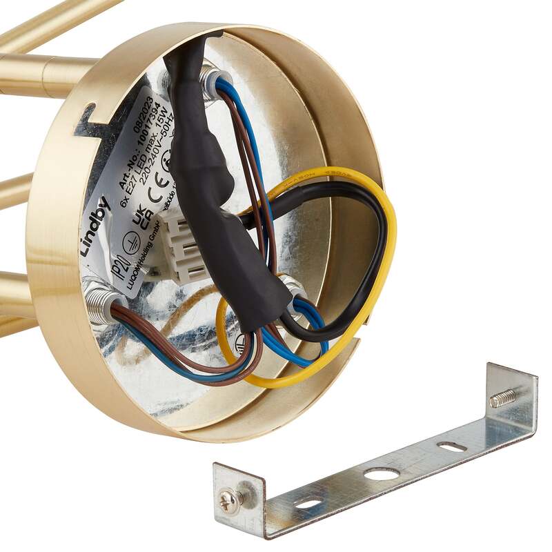 Lindby Deckenleuchte Aloria 6-flammig LED Lampe gold dimmbar Metall 55x55cm - 4251911771305