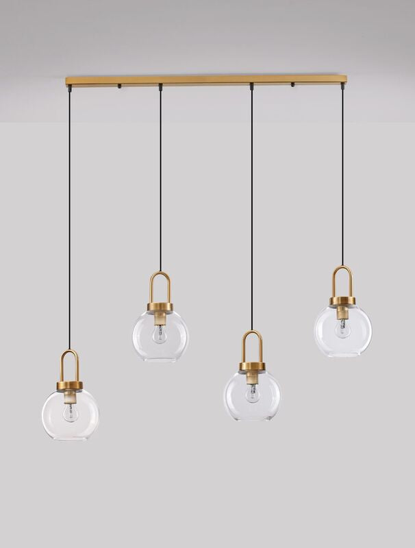 Nova Luce Pendelleuchte Hängeleuchte Lampe IRVINE Gold dimmbar 4-flg SIEHE TEXT - 5212017430991