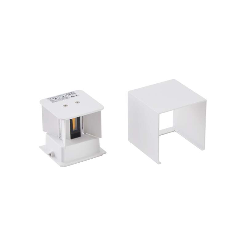 Lindby LED-Außenwandleuchte Nivar eckig weiß Metall IP54 5,4 W 360 lm - 4251911774276