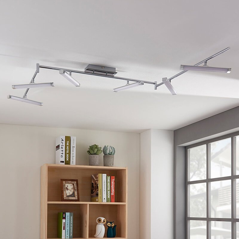 Lindby Deckenleuchte Deckenlampe LED Pilou dimmbar chrom sechsflammig modern - 4251096546897