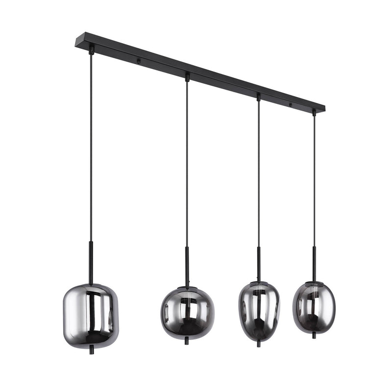 Globo Hängelampe Pendelleuchte Blacky Glasleuchte Rauchglas dimmbar E14 schwarz - 9007371398829