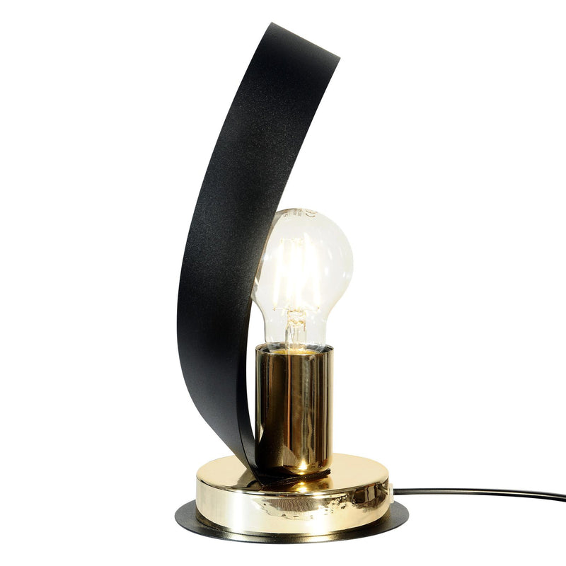 Euluna Tischleuchte Lampe Petla schwarz gold Metall Ø 19 cm Spot Leuchte Licht - 4251911788471