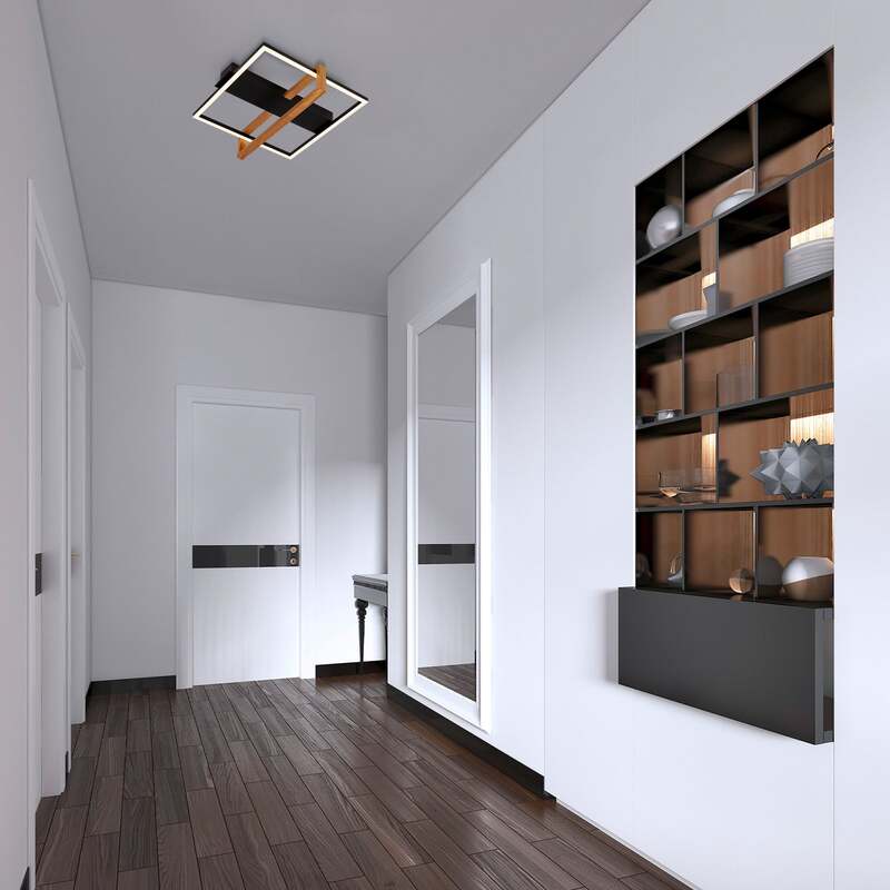 Briloner Deckenleuchte Lampe LED Designer Leuchte schwarz 35x33cm 1400 Lumen - 4002707445739
