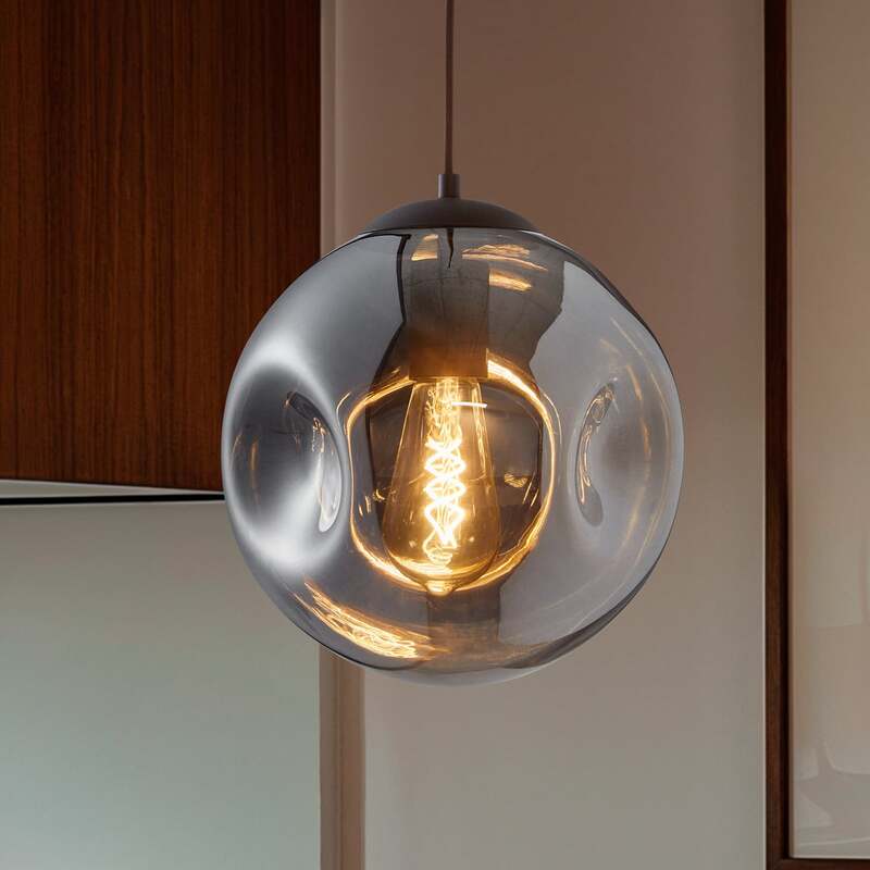 Lindby Hängeleuchte Valentina LED Pendelleuchte Lampe dimmbar rauchgrau Ø25cm - 4251911774702