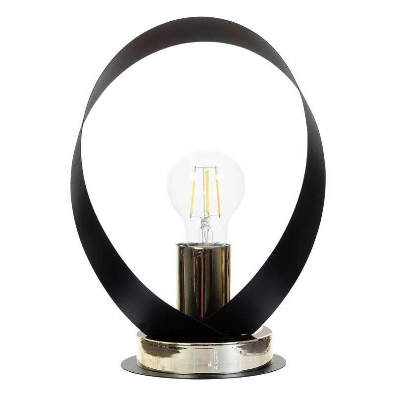 Euluna Tischleuchte Lampe Petla schwarz gold Metall Ø 19 cm Spot Leuchte Licht - 4251911788471
