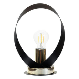 B-Ware Euluna Tischleuchte Lampe Petla schwarz gold Metall Ø 19 cm Spot Leuchte Licht