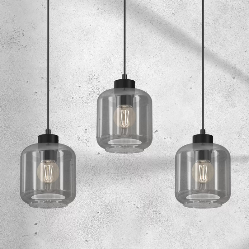 Eko-Light Hängeleuchte Sombra Hängelampe Deckenlampe rauch dreiflammig länglich - 10019734