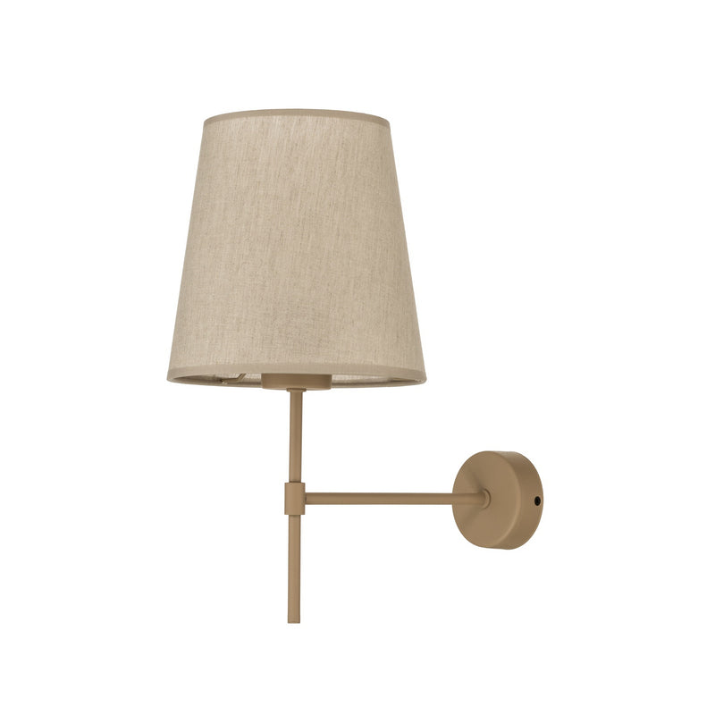 TK-Lighting Wandlampe Elizabeth dimmbar E27 beige sand Leinen 39cm 1-flammig - 5906135111664