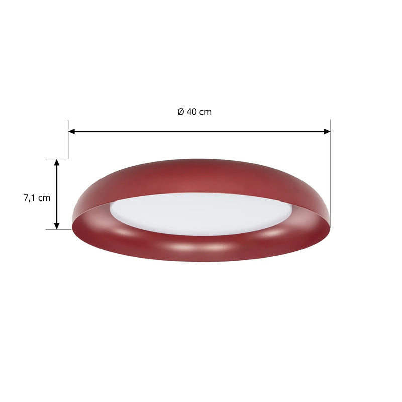Lindby Deckenleuchte Florie LED Lampe Leuchte rot weiß Ø40cm 3000K 1200Lumen - 4255830911408