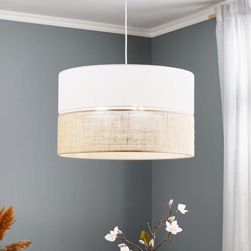 Hängeleuchte Linobianco Jute Pendelleuchte dimmbar Leuchte Lampe braun Ø50cm 80W - 5901780565732