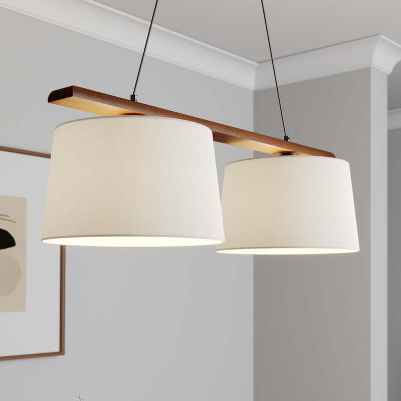 Euluna Hängeleuchte Sweden Hängelampe Leuchte Lampe zweiflammig nussbaum eiche - 5907687435178