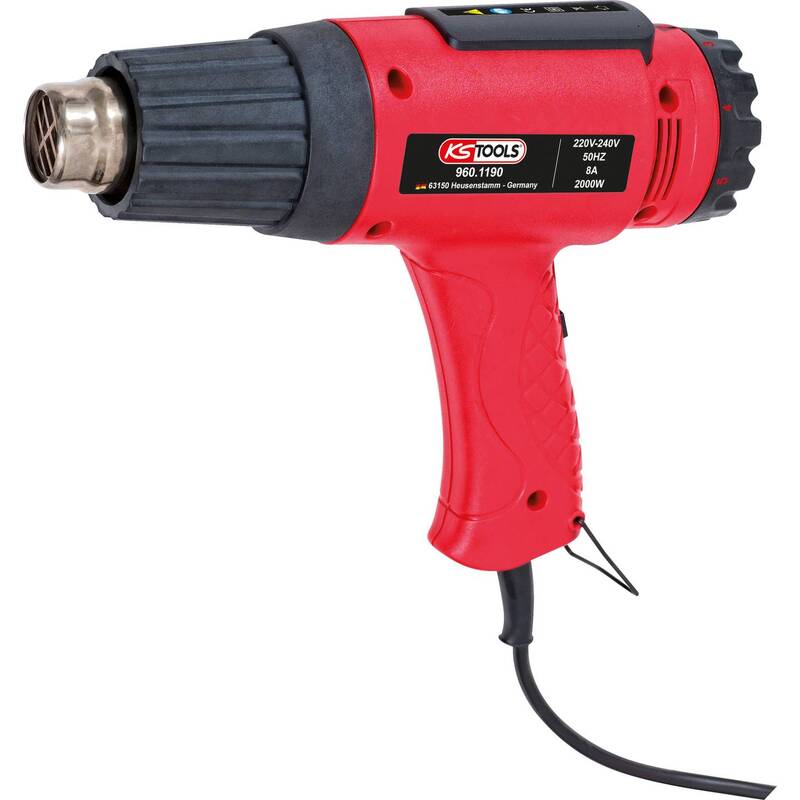 KS Tools Heißluftgebläse 2000W Heizgerät Handwerk Werkzeug 500l/min 240V 670g - 4042146512296
