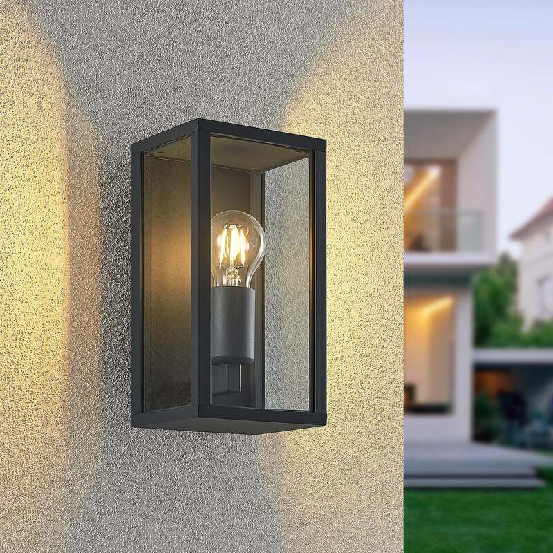 Lindby Außenwandleuchte Peldar LED Gartenlampe anthrazit 26cm dimmbar IP44 - 4251911704341