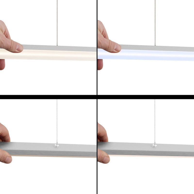quitani Pendelleuchte Hängelampe LED Aluminium Grau dimmbar Margita 118 cm CCT - 100142651