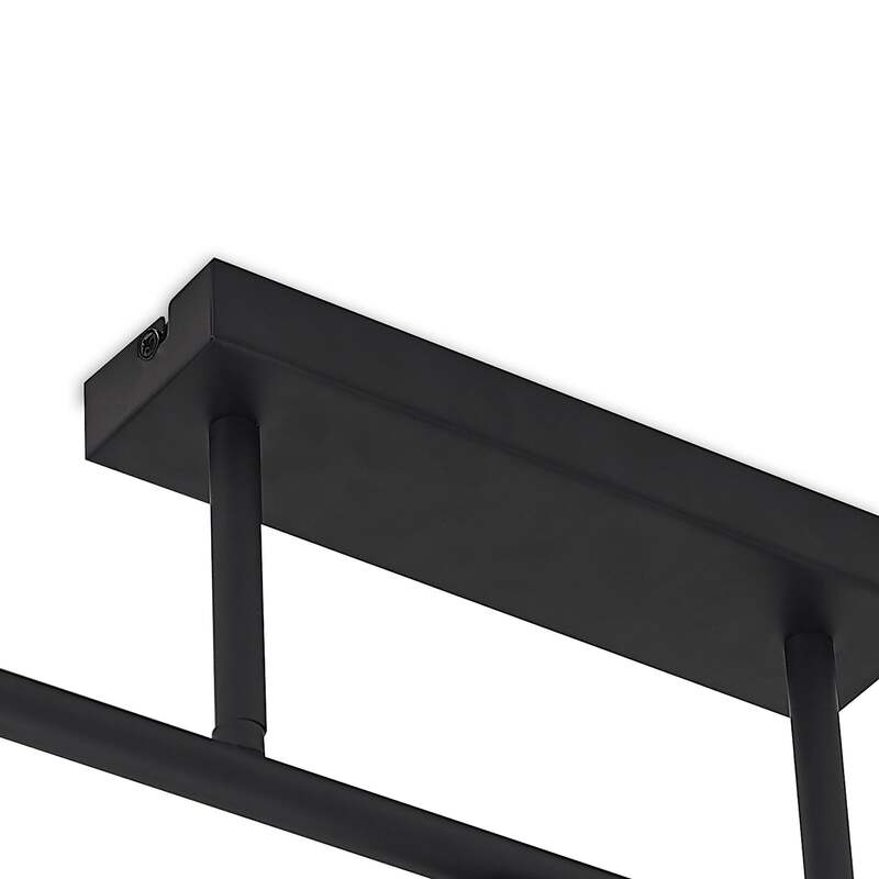 Lindby Deckenleuchte Deckenlampe Biscala LED schwarz opalweiß matt Glas Stahl - 4251911719871