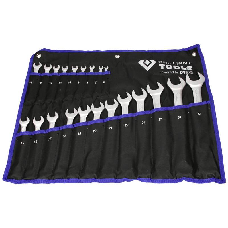 Brilliant Tools Ring-Maulschlüssel-Satz 21tlg 8-19mm für Profi und Heimwerker - 4042146782002