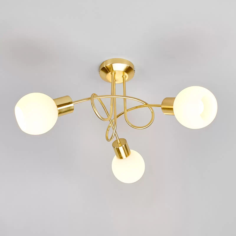 Lindby Deckenlampe Elaina LED Lampe dimmbar messing Ø52cm 3-flg Glas E14 - 6291106553369