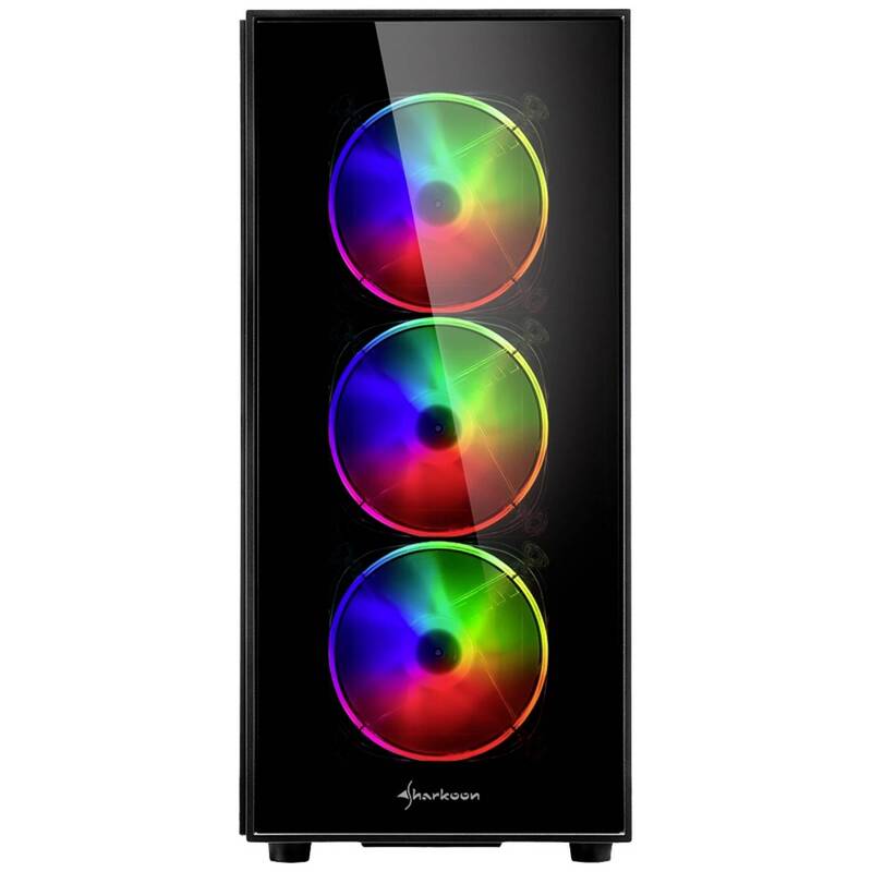 Sharkoon TG5 PRO RGB Midi-Tower PC-Gehäuse ATX mit Fenster und 4 Lüftern - 4044951029105