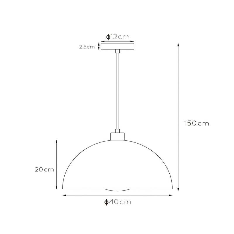 Hängeleuchte Siemon schwarz Ø 40 cm Stahl dimmbar Lucide 1x40W E27 - 5411212451743