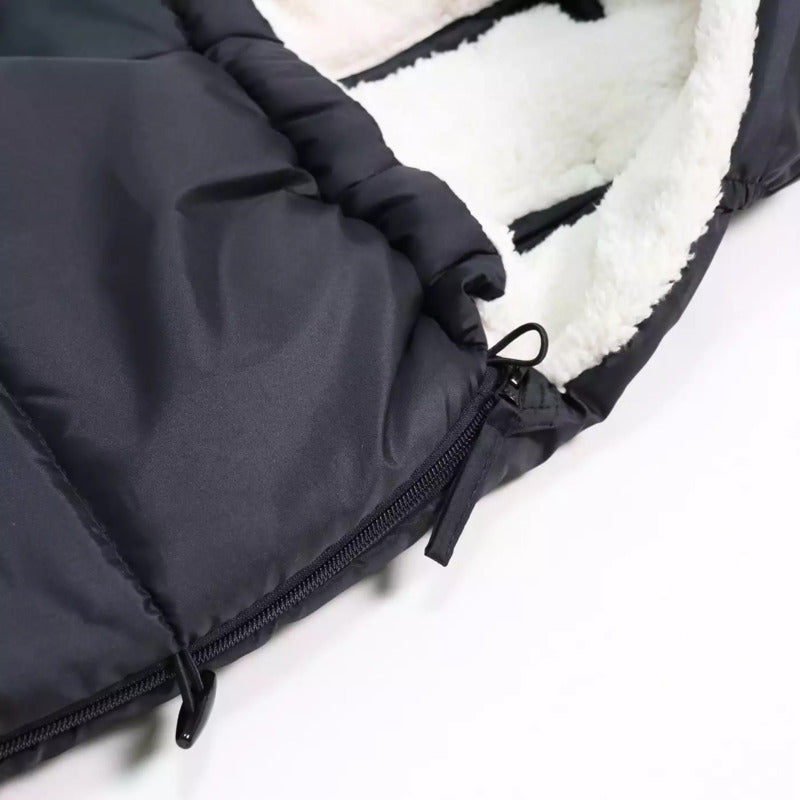 KAISER Hoody 2.0 Fußsack Babyschalenfußsack Schwarz Baby Kapuze Sherpa Fleece - 4011863842511