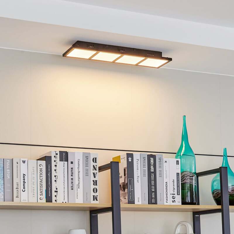 Lindby Deckenleuchte Raymie LED Lampe dimmbar RGBW schwarz 56,5cm Leuchte - 4251911762440