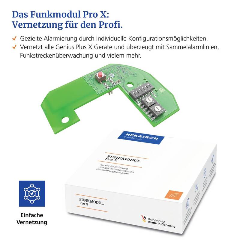 Hekatron Funk-Modul vernetzbar 60mm x 78mm für Rauchwarnmelder Genius Plus X - 4260432550047