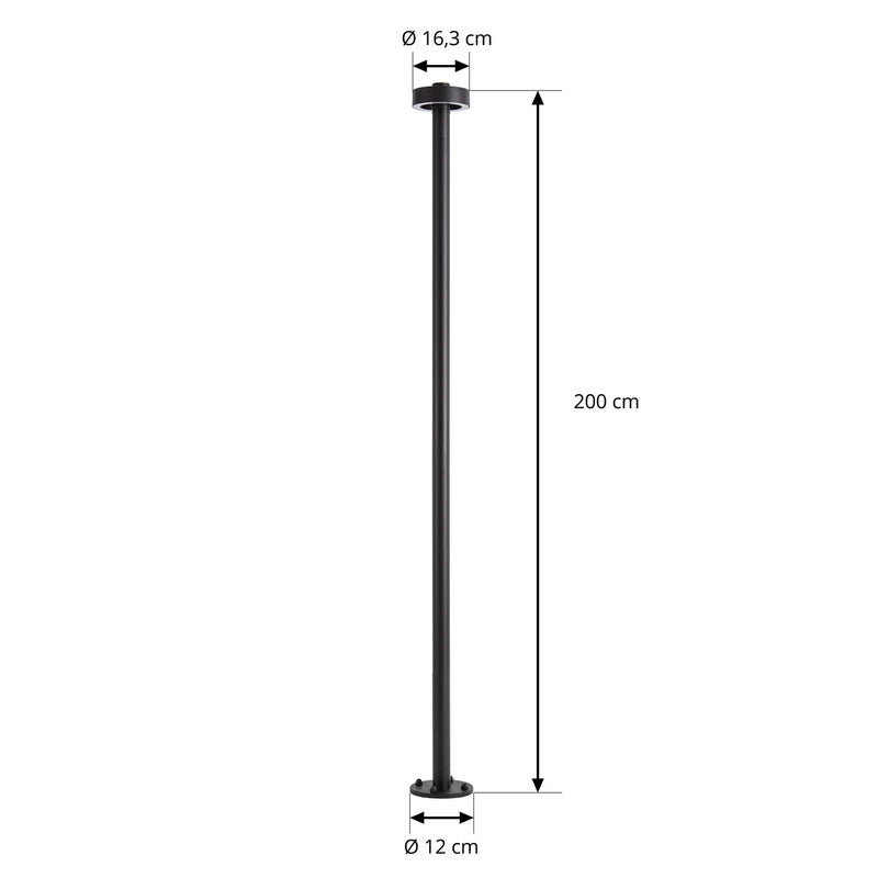 Lucande Außenleuchte Gartenleuchte Nirella LED Pollerleuchte schwarz 200cm IP65 - 4255830911712