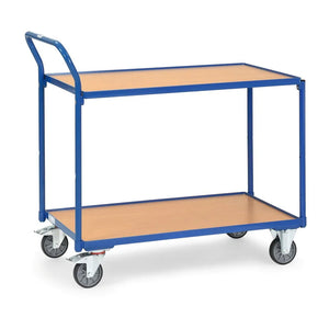 B-Ware Fetra Tischwagen Transportwagen 2 Ebenen 300kg Tragkraft 850x500mm blau