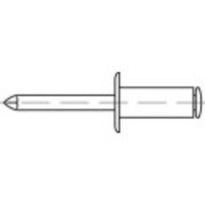 B-Ware Toolcraft Offene Blindniete Aluminium Stahl 4mm x 25mm 500 Stück verzinkt robust