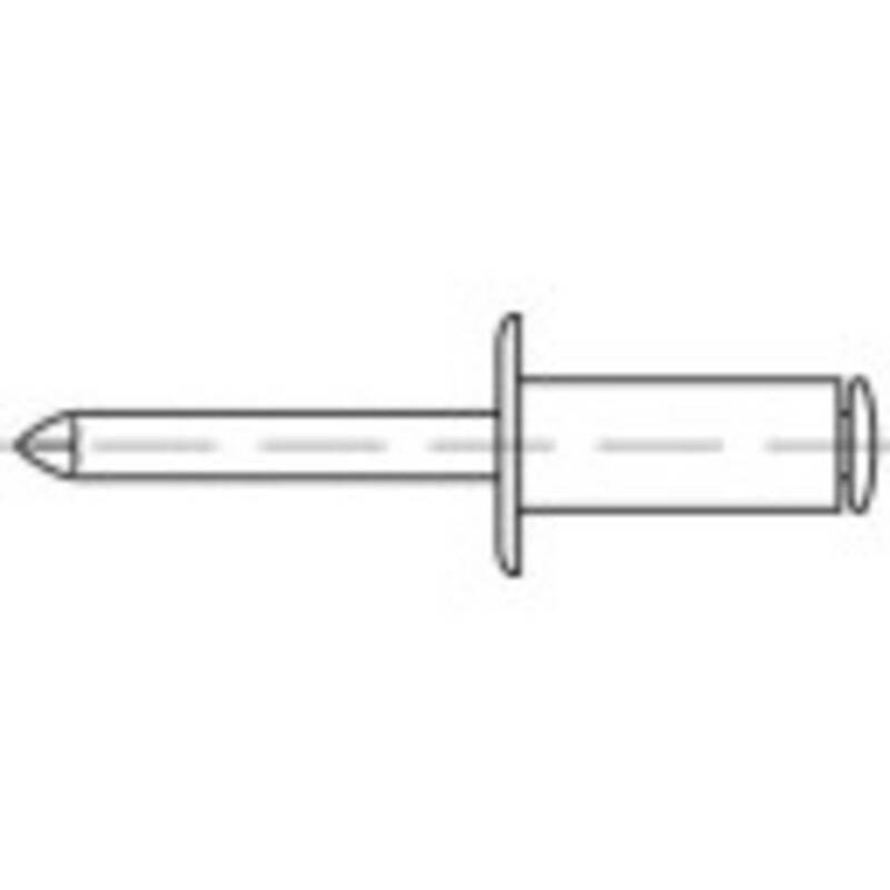 Toolcraft Offene Blindniete Aluminium Stahl 4mm x 25mm 500 Stück verzinkt robust - 4053199310050