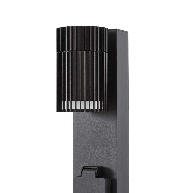 Lindby Wegeleuchte Enerio Gartenleuchte LED Pollerleuchte schwarz 80cm IP44 - 4255830909207