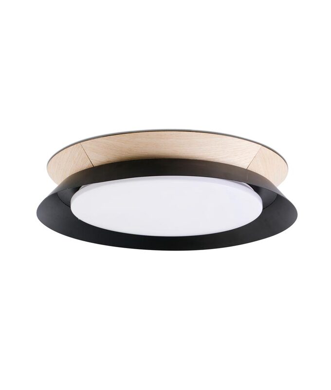 FARO BARCELONA Deckenleuchte Tender LED Lampe schwarz matt Eiche 45cm Ø 8,2cm - 8421776169784