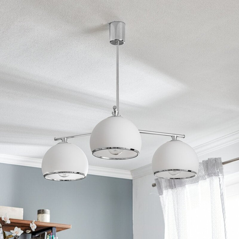 Hängeleuchte Mina Deckenlampe Leuchte chromfarben Metall Glas dreiflammig Lampe - 5902553215694