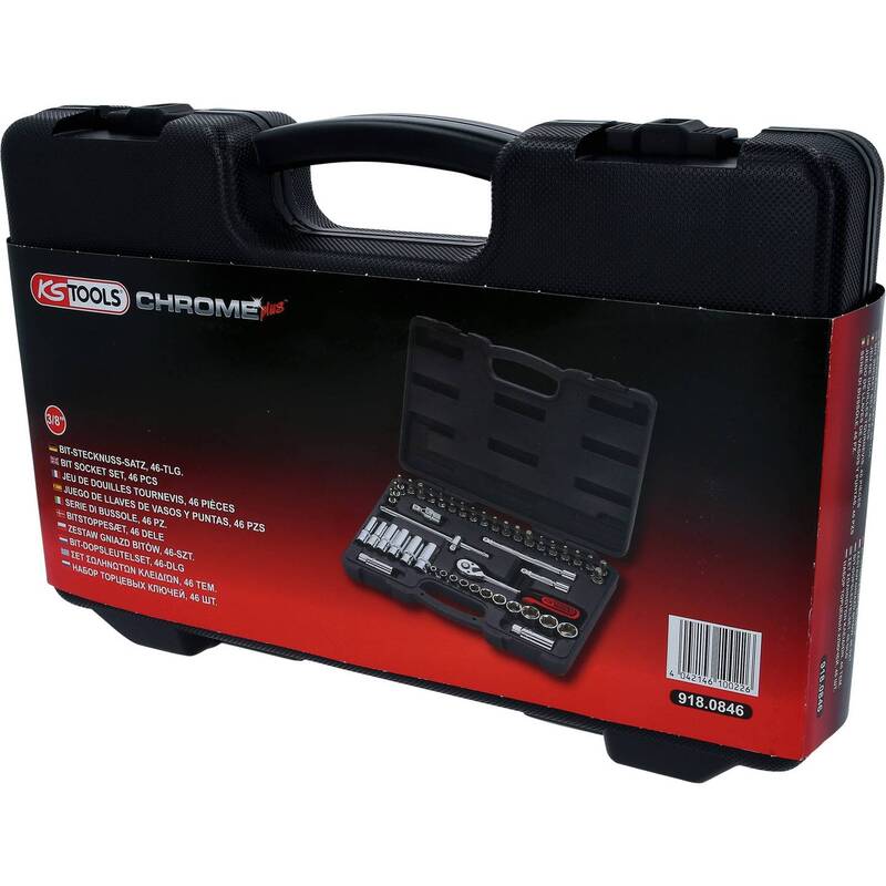 KS Tools Steckschlüsselsatz 3/8'' 46-teilig Chrom-Vanadium FlankTraction Set - 4042146100226