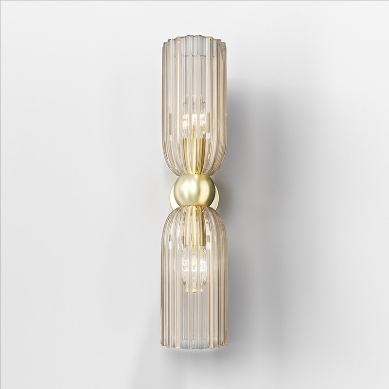 Maytoni Wandleuchte Wandlampe Antic 2-flg Glas gold bernstein SIEHE TEXT/FOTO - 4099776006305