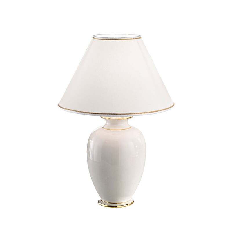 Austrolux Tischleuchte Giardino Avorio 30 cm Keramik weiß goldfarben - 9008447216122