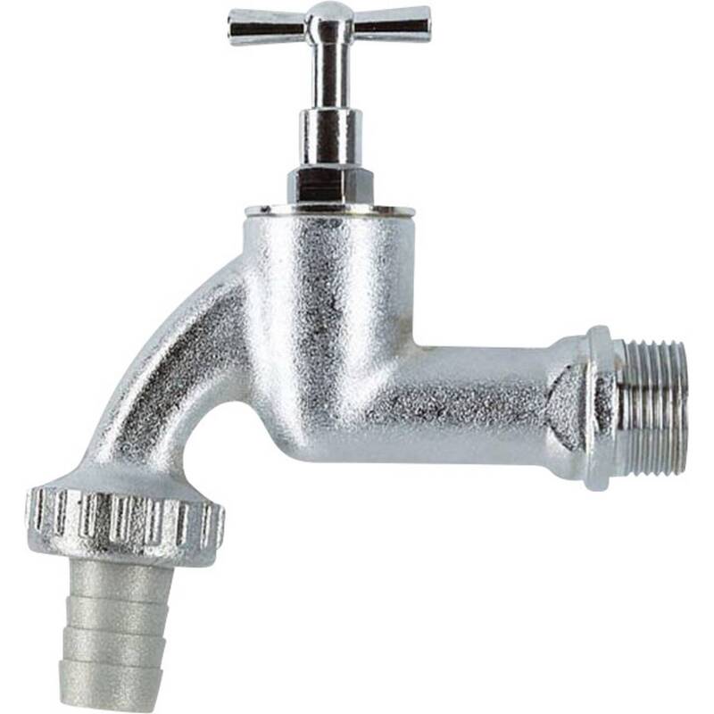 GARDENA Garten-Wasserhahn 1/2" Schlauch-Anschluss 13mm Silber Metall langlebig - 4078500733007