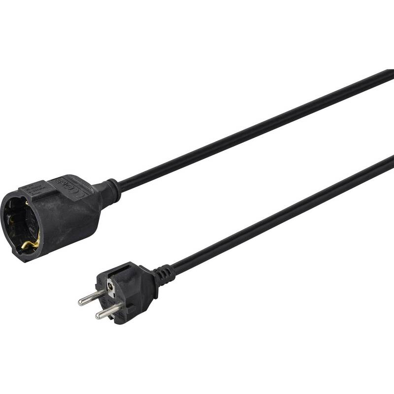 Sygonix Verlängerungskabel Stromkabel Schwarz Stromleitung 5 m 16 A 6 STÜCK - 4064161188898