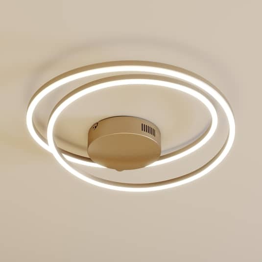 Lindby Deckenleuchte Deckenlampe LED Davian Nickel dimmbar Wohnraum Beleuchtung - 4251096563733