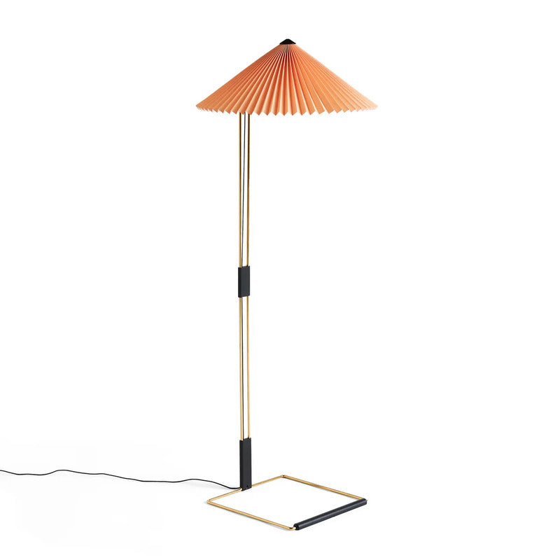 HAY Stehleuchte Stehlampe LED Matin Pfirsich Baumwollschirm Messing modern - 5710441329688